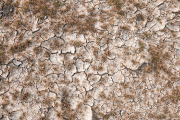 Landscape ground cracks drought crisis environment background.