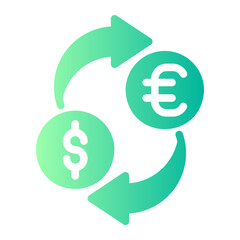 currency exchange gradient icon