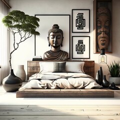 interior of a bedroom Generative AI