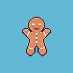 Pixel art illustration gingerbread. Pixelated gingerbread man. christmas gingerbread pixelated
for the pixel art game and icon for website and video game. old school retro.