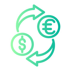 currency exchange gradient icon