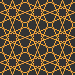 Mashrabiya arabesque pattern, seamless Arabic Islamic ornament, vector background. Mashrabiya or Muslim mosaic geometric motif, arabesque pattern tile with Arabian or Turkish mosque wall lattice