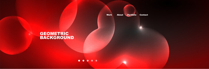 Neon glowing bubbles, circles magic energy space light concept, abstract background wallpaper design