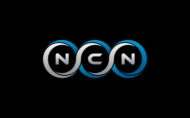 NCN Letter Initial Logo Design Template Vector Illustration
