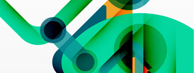 Geometric primitives. Lines, circles abstract background