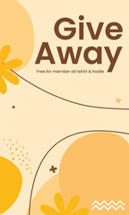 Give away social media template, good for autumn background with leaves