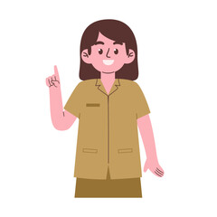 Female teacher teaching at class