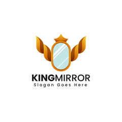 Vector Logo Illustration King Mirror Gradient Colorful Style