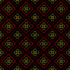 hand drawn squares of triangles. folk decorative art. brown geometric repetitive background. vector seamless pattern. fabric swatch. wrapping paper. continuous design template for home decor, linen