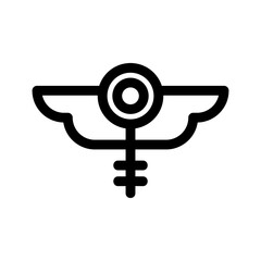 caduceus icon or logo isolated sign symbol vector illustration - high quality black style vector icons
