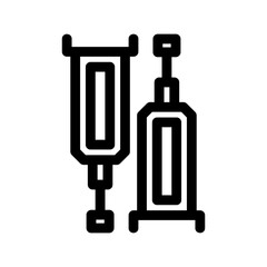 crutch icon or logo isolated sign symbol vector illustration - high quality black style vector icons
