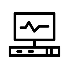 electrocardiograph icon or logo isolated sign symbol vector illustration - high quality black style vector icons
