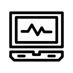 electrocardiograph icon or logo isolated sign symbol vector illustration - high quality black style vector icons
