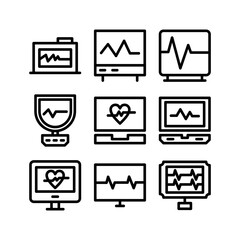 electrocardiograph icon or logo isolated sign symbol vector illustration - high quality black style vector icons
