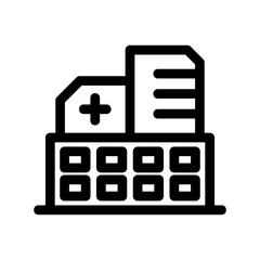 hospital icon or logo isolated sign symbol vector illustration - high quality black style vector icons
