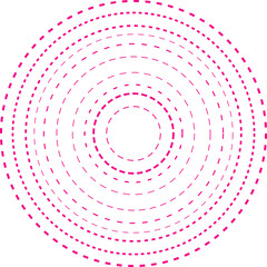 An abstract transparent dashed concentric circle design element.