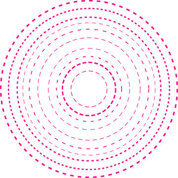 recommend clip art: An abstract transparent dashed concentric circle design element.