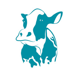 Cow design isolated on transparent background. Farm Animals.