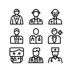man doctor icon or logo isolated sign symbol vector illustration - high quality black style vector icons
