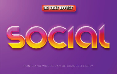 Social media colorful editable text effect style