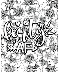 Birthday typography coloring page