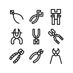 pliers icon or logo isolated sign symbol vector illustration - high quality black style vector icons
