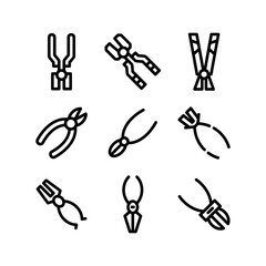 pliers icon or logo isolated sign symbol vector illustration - high quality black style vector icons
