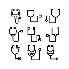 stethoscope icon or logo isolated sign symbol vector illustration - high quality black style vector icons
