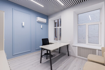 Empty office after renovation with new furniture