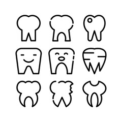 tooth icon or logo isolated sign symbol vector illustration - high quality black style vector icons
