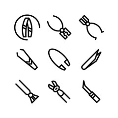 tweezers icon or logo isolated sign symbol vector illustration - high quality black style vector icons
