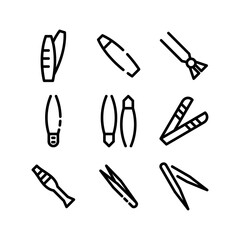 tweezers icon or logo isolated sign symbol vector illustration - high quality black style vector icons
