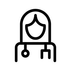 woman doctor icon or logo isolated sign symbol vector illustration - high quality black style vector icons
