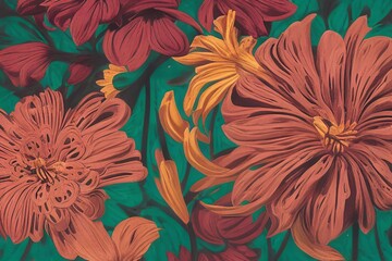 Abstract Flower Pattern Background