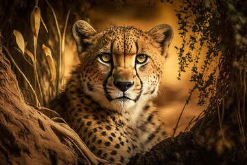 portrait of a cheetah made by generative ai