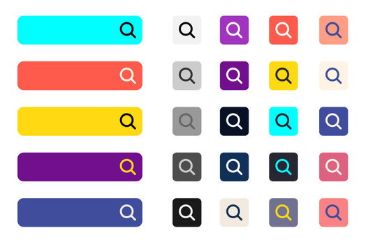 Search icon and search bar colorful edition