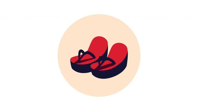 geta wooden japanese sandals animation