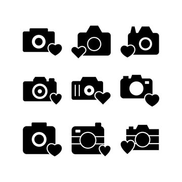 camera love icon or logo isolated sign symbol vector illustration - high quality black style vector icons
