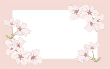 桜のレトロな長方形フレーム