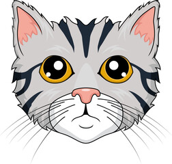 Cartoon cat head mascot design