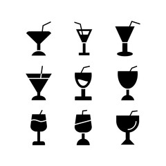 cocktail icon or logo isolated sign symbol vector illustration - high quality black style vector icons
