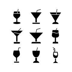 cocktail icon or logo isolated sign symbol vector illustration - high quality black style vector icons
