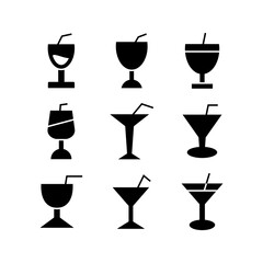 cocktail icon or logo isolated sign symbol vector illustration - high quality black style vector icons
