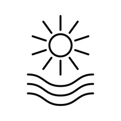 Sun and sea icon design. isolated on white background. vector illustration