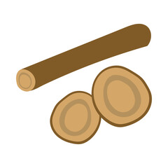 桂枝。フラットなベクターイラスト。
Cinnamon twig. Flat designed vector illustration.