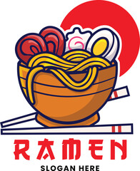 Vector illustration of japanese ramen logo