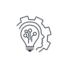 Artificial Intelligence. Smart hardware.Vector linear icon isolated on white background.