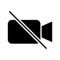 no video icon or logo isolated sign symbol vector illustration - high quality black style vector icons
