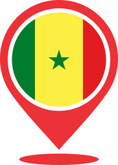 Senegal flag pin map 2023031341