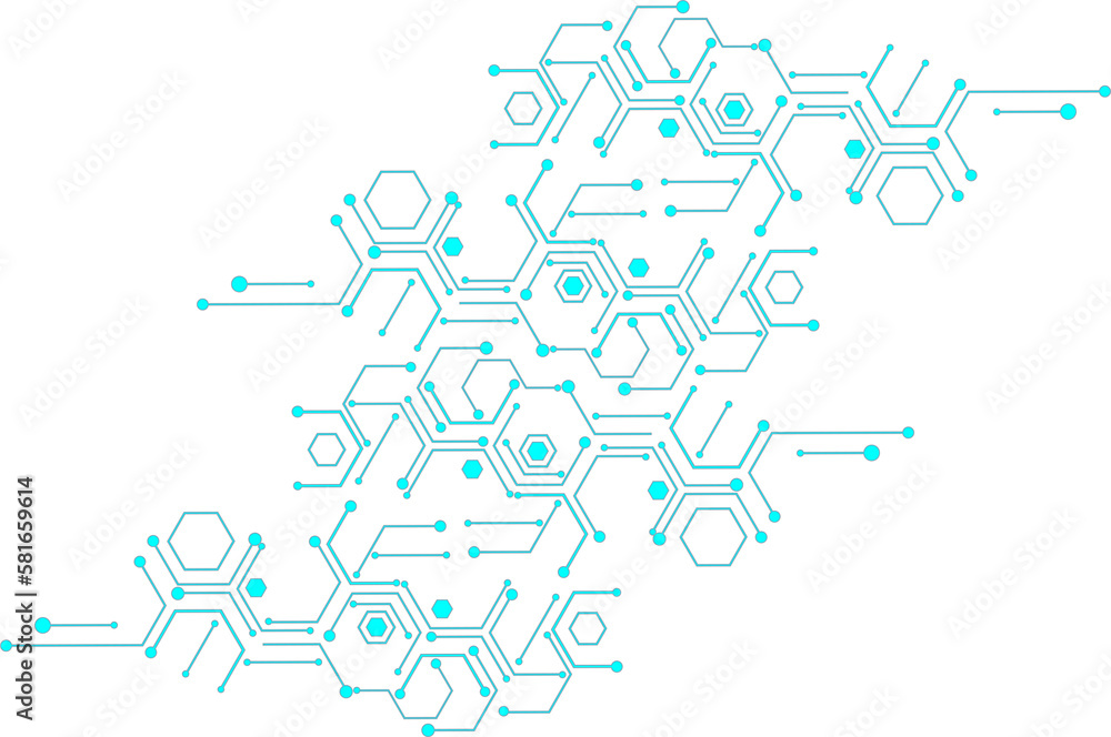 Poster abstract blue computer technology background with circuit board and circle tech.illustration for ele
